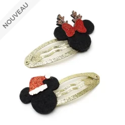 Disney Promo // Disney Store Lot De 2 Barrettes Mickey Et Minnie, Holiday Cheer