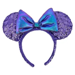 Disney Store // Disneyland Paris Serre-tête Oreilles De Minnie Mouse Violet Avec Sequins