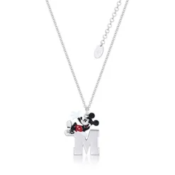 Promo Disney // Couture Kingdom Collier Plaqué Or Blanc à Pendentif Mickey Mouse